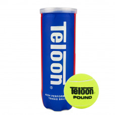 Мяч теннисный Teloon Pound 3B,уп.3шт,одобр.ITF,сукно,нат.резина,желт