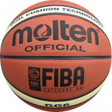 Мяч баск. "MOLTEN BGG6X" р.6,  12 панелей, FIBA Appr, синт.кожа, коричнево-беж-черный