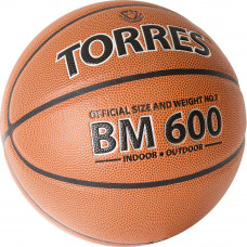 Мяч баск. "TORRES BM600" арт.B32027, р.7, ПУ, нейлон. корд, бут. камера, темнокоричневый-черн