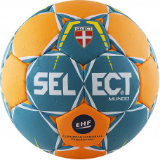 Мяч ганд. "SELECT Mundo" арт. 1662858444, Senior (р.3), EHF Appr., мат.ПУ,руч.сш, зеленый