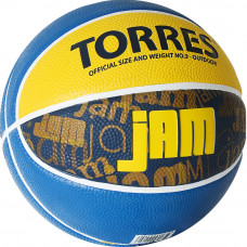 Мяч баск. "TORRES Jam" арт.B02043, р.3, резина, нейлон. корд, бут. кам., син-желт-голубой