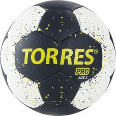 Мяч ганд. "TORRES PRO" арт.H32163, р.3, ПУ, 4 подкл. слоя, гибрид. сшивка, черно-бел-желт