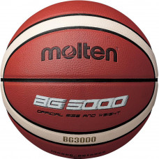 Мяч баск. "MOLTEN B5G3000" р.5, 12 панелей, синт.кожа (ПВХ), бут.кам, нейл.корд, кор-беж-чер