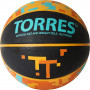 Мяч баск. "TORRES TT" арт. B02125,  р.5, резина, нейлон. корд, бут. кам., черный-мультиколор