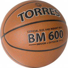 Мяч баск. "TORRES BM600" арт.B32026, р.6, ПУ, нейлон. корд, бут. камера, темнокоричневый-черн