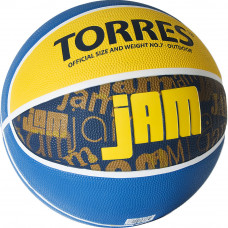Мяч баск. "TORRES Jam" арт.B02047, р.7, резина, нейлон. корд, бут. кам., син-желт-голубой