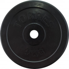 Диск обрезин. TORRES 5кг PL50705, d.25мм, металл в резиновой оболочке, черный