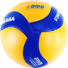 Мяч вол. "MIKASA V390W", р.5, синт.кожа (ПУ), 18 пан., оф. парам. FIVB,клееный, бут.кам, желто-синий Мяч вол. "MIKASA V390W", р.5, синт.кожа (ПУ), 18 пан., оф. парам. FIVB,клееный, бут.кам, желто-синий