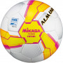 Мяч футзал. "MIKASA FS450B-YP", р.4, FIFA Quality Pro, 32 пан, гл.ПУ, руч.сш, бело-желто-розовый