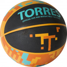 Мяч баск. "TORRES TT" арт. B02125,  р.5, резина, нейлон. корд, бут. кам., черный-мультиколор