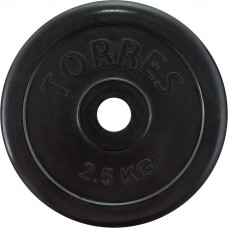 Диск обрезин. TORRES 2, 5кг PL50692, d.25мм, металл в резиновой оболочке, черный